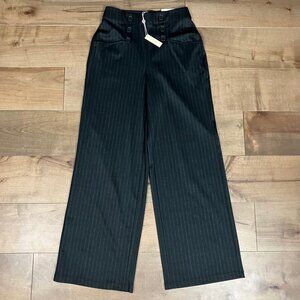 Max Studio London Women’s Size Small Black Pinstripe Wide Leg Sailor Pants NWT!